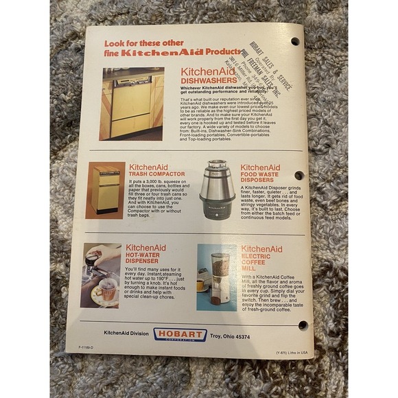 KitchenAid Electric Housewares Recipes Instruction Book 1977 Models 4C K45 K5A - Picture 4 of 4
